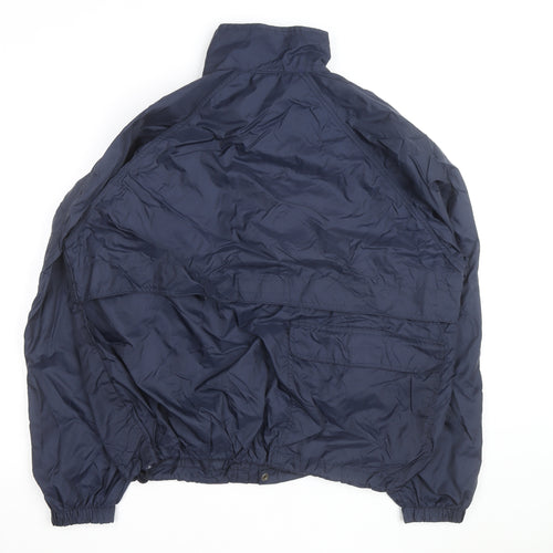 Jeep Men's Blue L Windbreaker Jacket Nylon Lined Outdoor Style