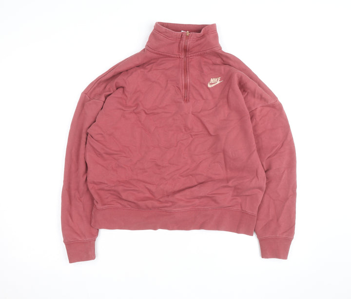 Nike Men's Red 1/4 Zip Mock Neck Oversized Sweatshirt Size S