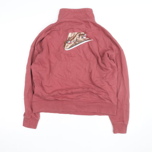 Nike Men's Red 1/4 Zip Mock Neck Oversized Sweatshirt Size S