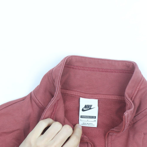 Nike Men's Red 1/4 Zip Mock Neck Oversized Sweatshirt Size S