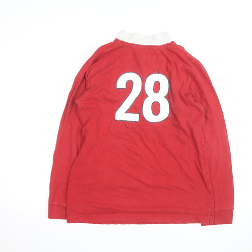 Abercrombie Men's Red Long Sleeve Rugby Shirt XL Sports Style