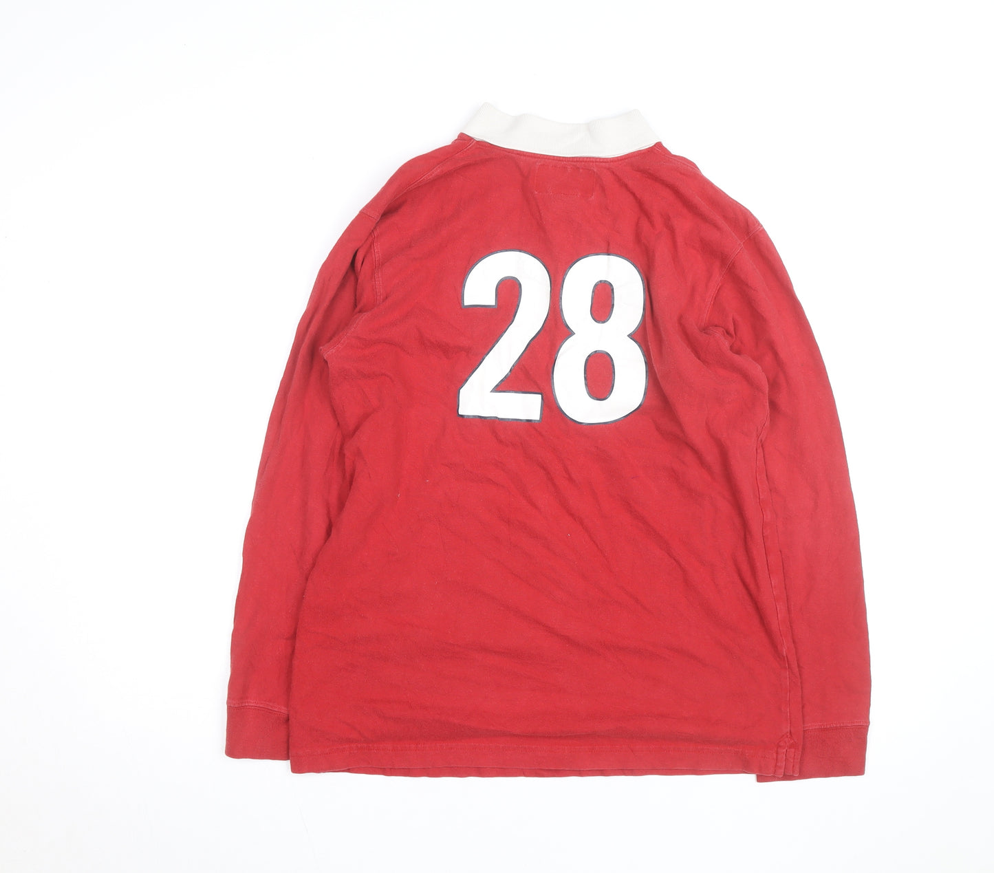 Abercrombie Men's Red Long Sleeve Rugby Shirt XL Sports Style