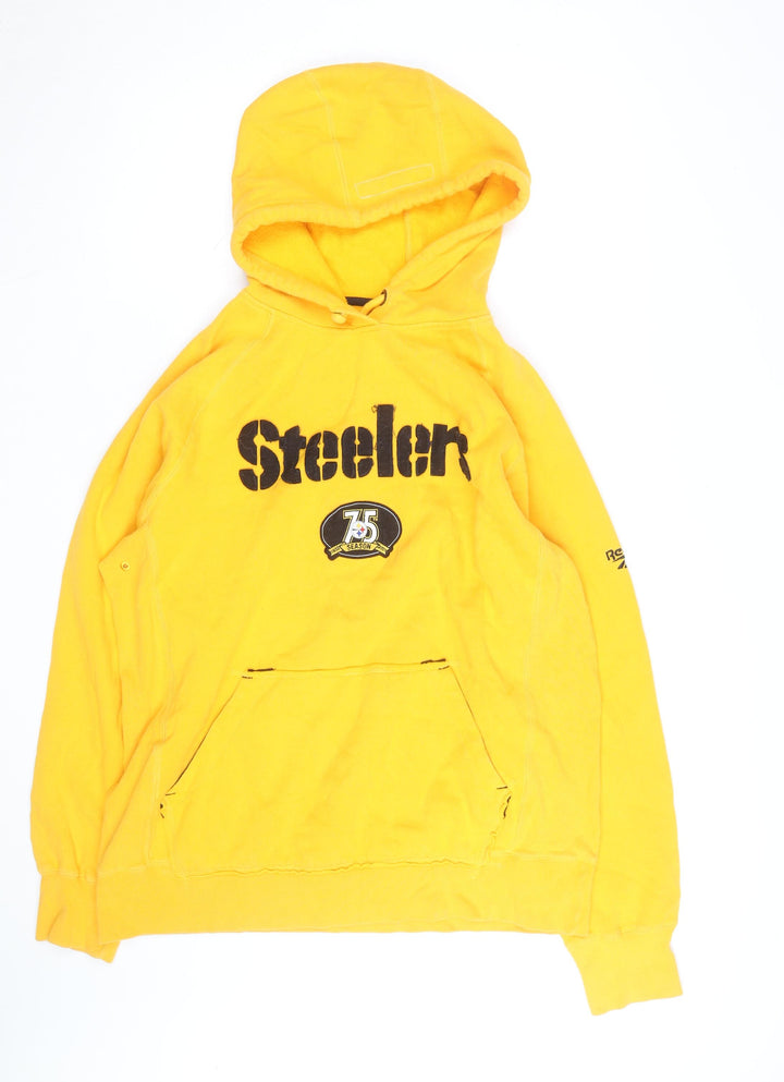 Reebok NFL Men’s Yellow Steelers Pullover Hoodie Size L Vintage Sportswear