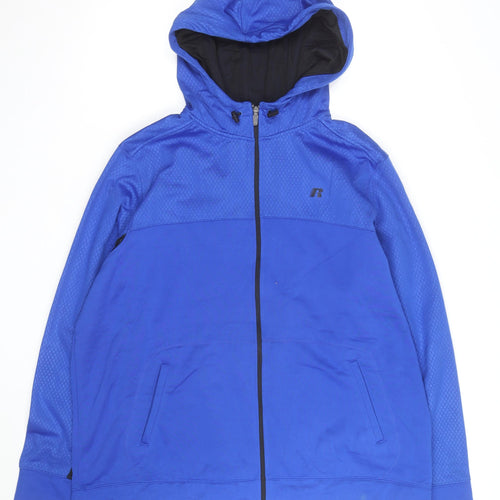 Russell Men's Blue 2XL Full Zip Hooded Sports Hoodie