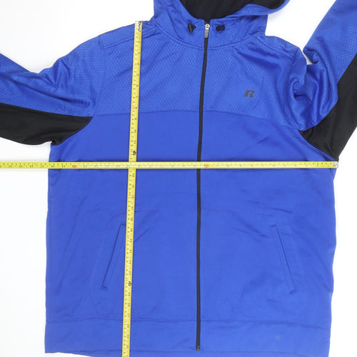 Russell Men's Blue 2XL Full Zip Hooded Sports Hoodie