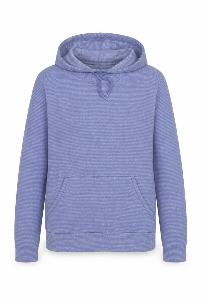 Front view of Banana Republic Men's Blue Knit Pullover Hoodie M Regular Fit