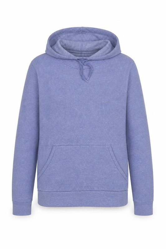 Front view of Banana Republic Men's Blue Knit Pullover Hoodie M Regular Fit