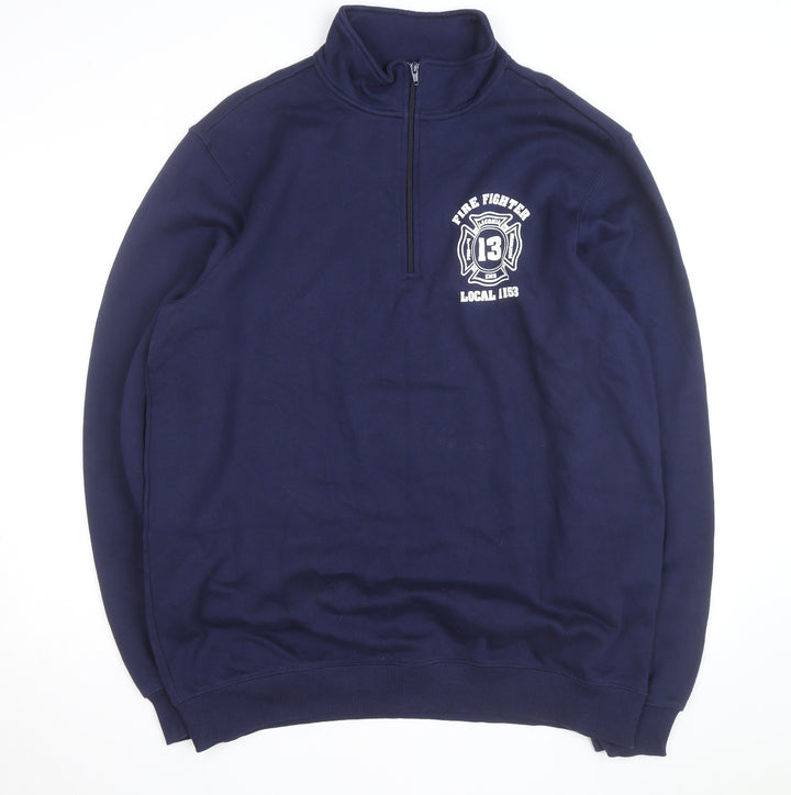 Sport-Tek Men's Blue 1/4 Zip Fire Fighter Fleece Sweatshirt XLT