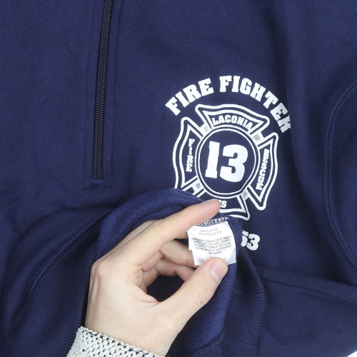 Sport-Tek Men's Blue 1/4 Zip Fire Fighter Fleece Sweatshirt XLT