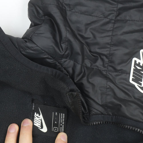 Nike Men's Black Hooded Puffer Jacket Size S Polyester Lined