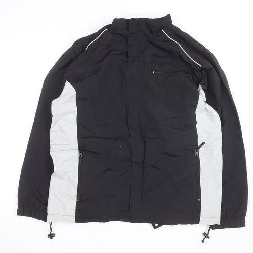 Athletech Men’s Black Grey Medium Waterproof Windbreaker Jacket