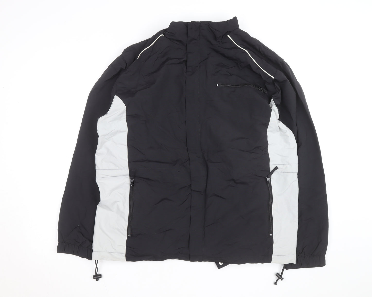 Athletech Men’s Black Grey Medium Waterproof Windbreaker Jacket