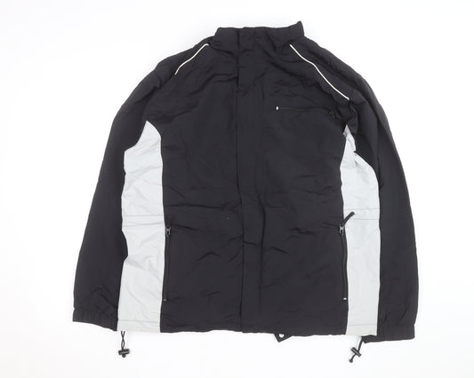 Athletech Men’s Black Grey Medium Waterproof Windbreaker Jacket