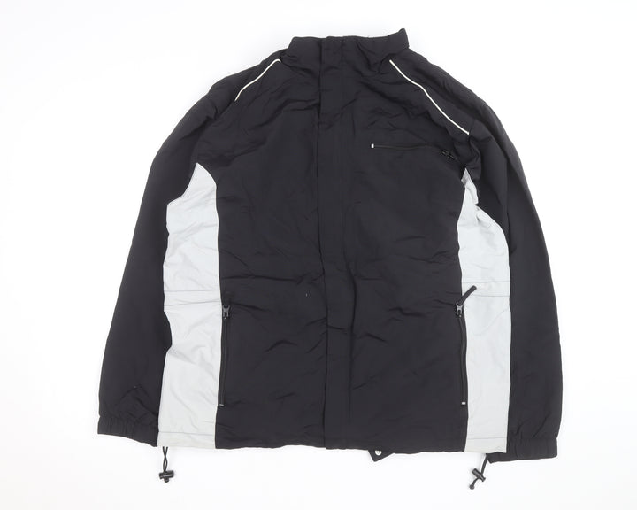 Athletech Men’s Black Grey Medium Waterproof Windbreaker Jacket