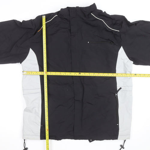 Athletech Men’s Black Grey Medium Waterproof Windbreaker Jacket