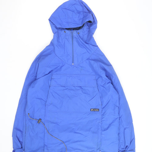 Columbia Men's Blue Nylon Hooded Anorak Jacket Size L Outdoor