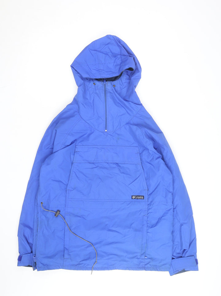Columbia Men's Blue Nylon Hooded Anorak Jacket Size L Outdoor