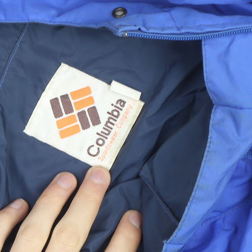 Columbia Men's Blue Nylon Hooded Anorak Jacket Size L Outdoor