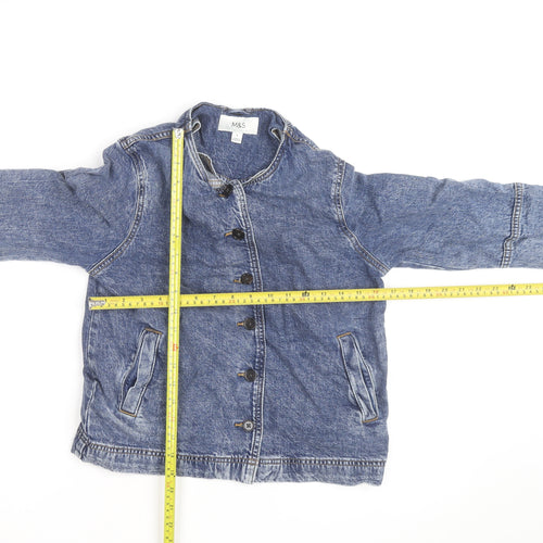 Marks and Spencer Womens Blue Denim Button Jacket Size 6 Casual