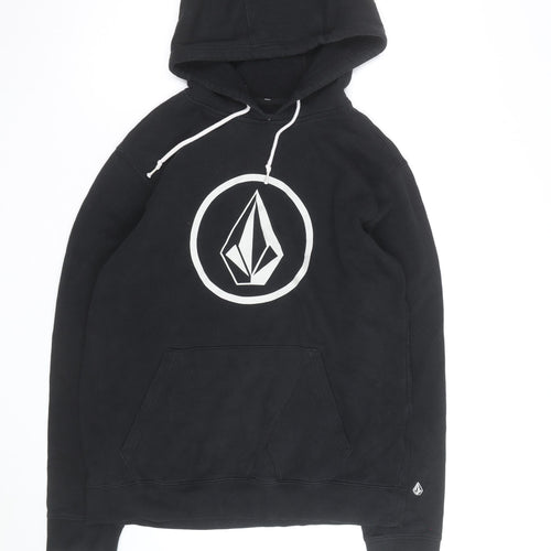 Volcom Men's Black Classic Fit Pullover Hoodie M Skate Logo
