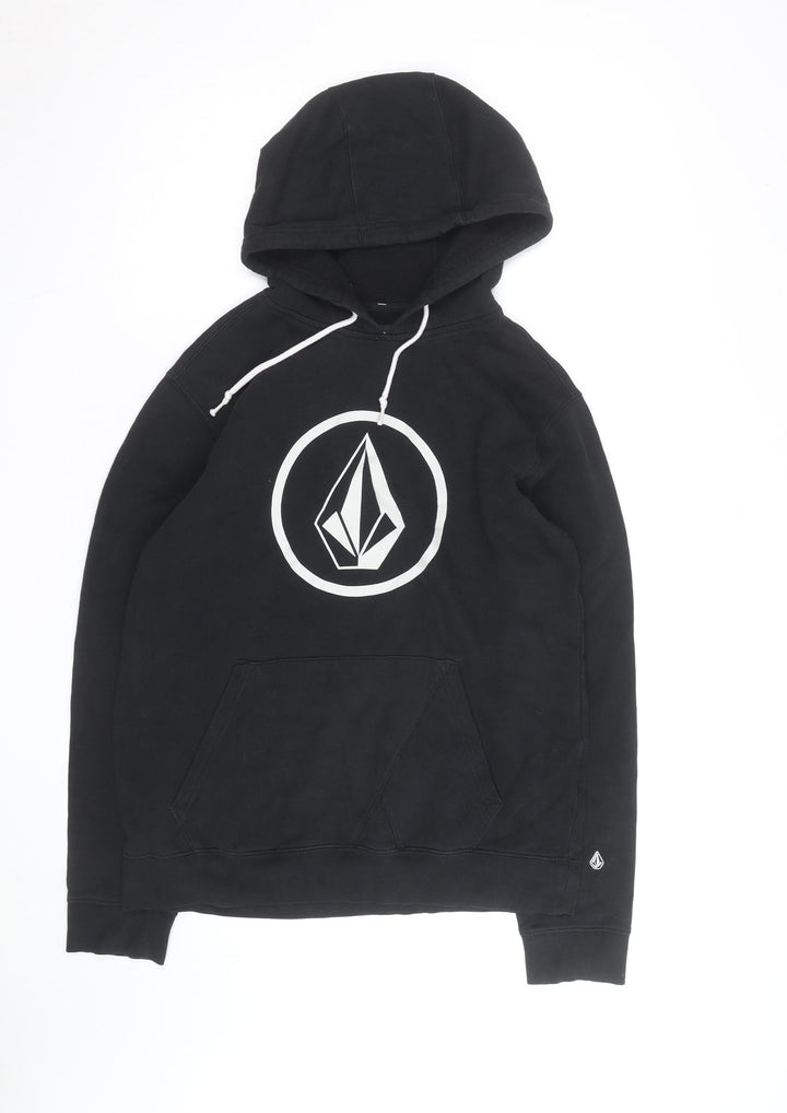 Volcom Men's Black Classic Fit Pullover Hoodie M Skate Logo