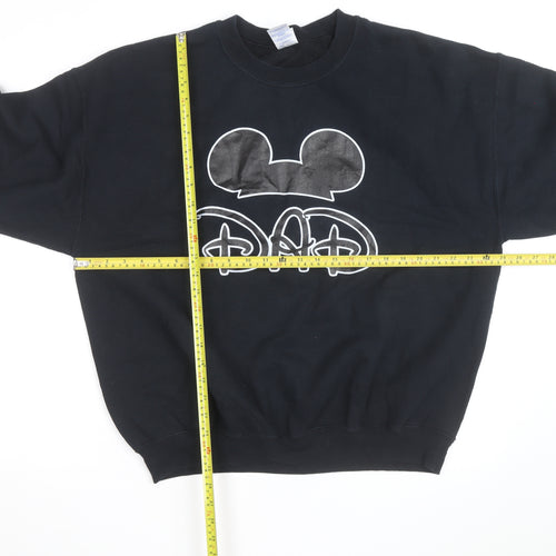 Gildan Men's Black 'Dad' Cartoon Graphic Pullover Sweatshirt XL