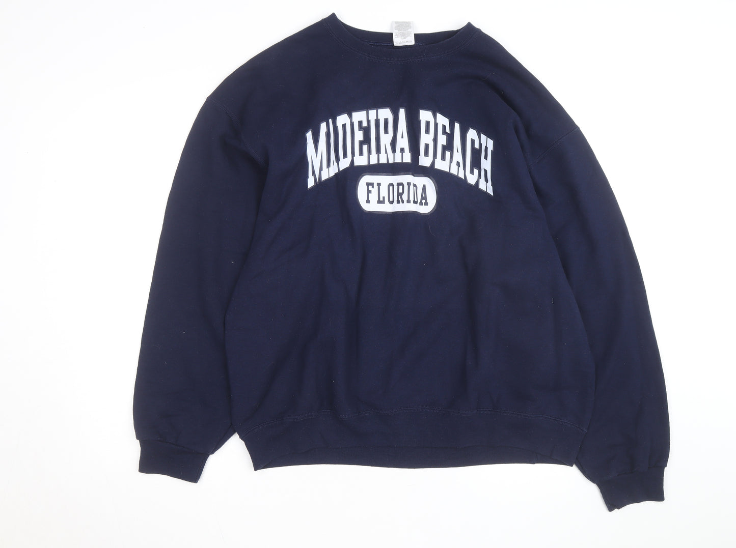 Jerzees Men's Blue Madeira Beach Florida XL Pullover Sweatshirt