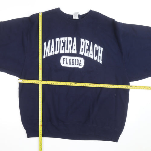 Jerzees Men's Blue Madeira Beach Florida XL Pullover Sweatshirt