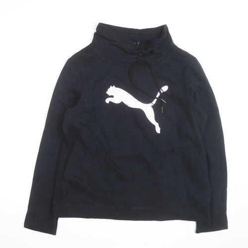 Puma Womens Black Size 14 Pullover Sweatshirt with Logo Design