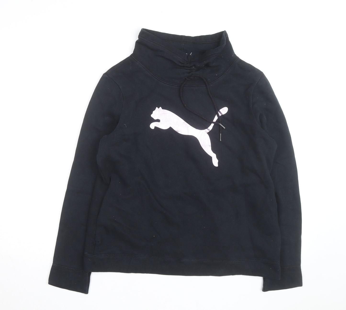 Puma Womens Black Size 14 Pullover Sweatshirt with Logo Design