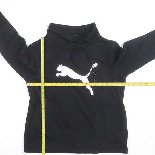 Puma Womens Black Size 14 Pullover Sweatshirt with Logo Design