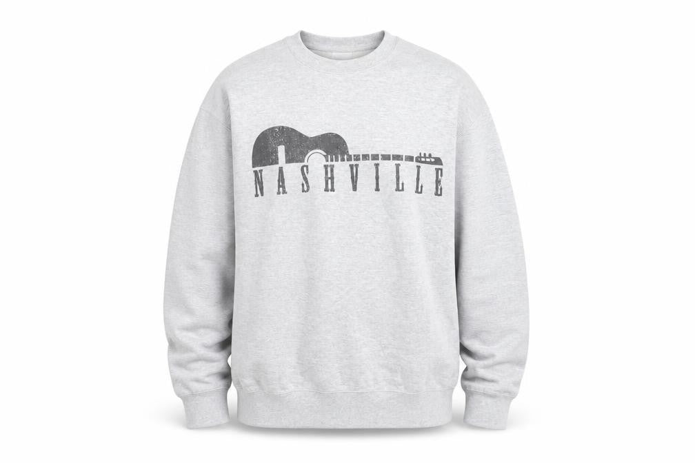 Port & Company Men's Grey XL Nashville Music Graphic Pullover Sweatshirt