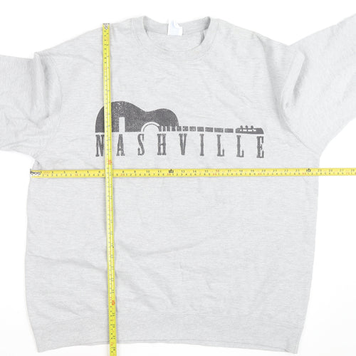 Port & Company Men's Grey XL Nashville Music Graphic Pullover Sweatshirt