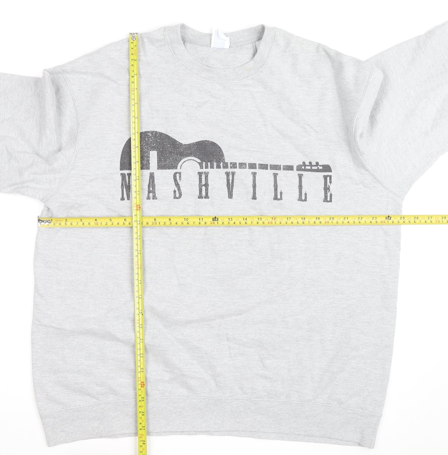 Port & Company Men's Grey XL Nashville Music Graphic Pullover Sweatshirt