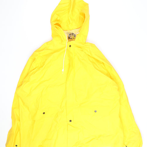River City Men’s Yellow XL Waterproof Rain Coat Jacket Hooded Workwear