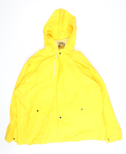 River City Men’s Yellow XL Waterproof Rain Coat Jacket Hooded Workwear