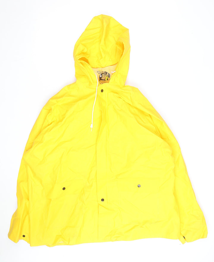 River City Men’s Yellow XL Waterproof Rain Coat Jacket Hooded Workwear
