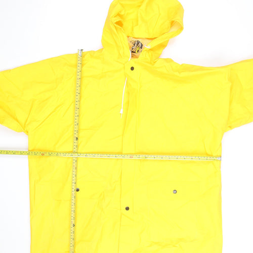 River City Men’s Yellow XL Waterproof Rain Coat Jacket Hooded Workwear