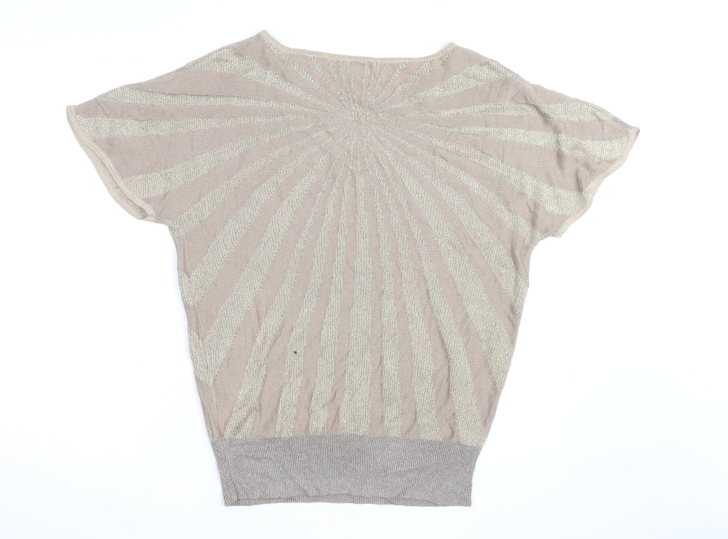 Jaclyn Smith Women’s Beige Knit Short Sleeve Blouse Size L