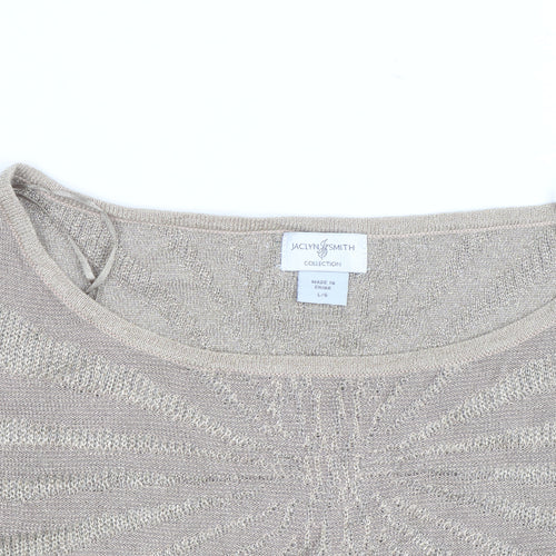 Jaclyn Smith Women’s Beige Knit Short Sleeve Blouse Size L