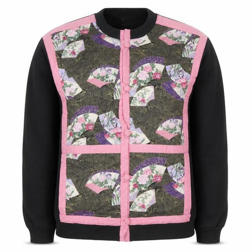 Lee Women’s Black Floral Cardigan XL Vintage Crew Neck Long Sleeve