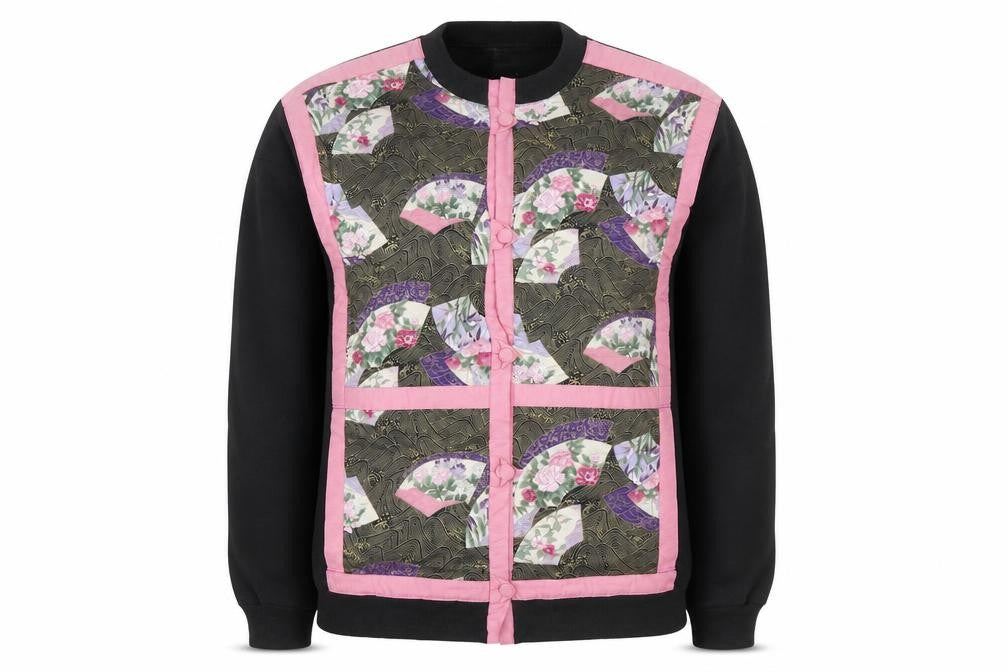 Lee Women’s Black Floral Cardigan XL Vintage Crew Neck Long Sleeve