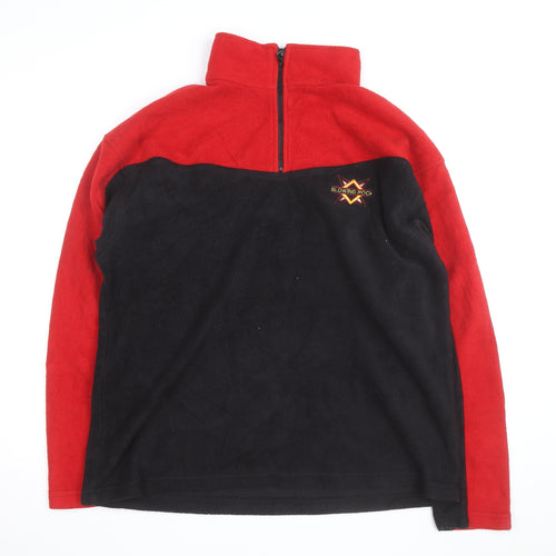 EXP Clothing Men's Red Black Fleece Pullover Sweatshirt Size L