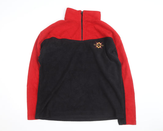 EXP Clothing Men's Red Black Fleece Pullover Sweatshirt Size L