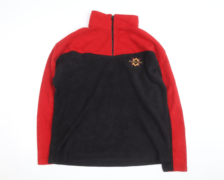EXP Clothing Men's Red Black Fleece Pullover Sweatshirt Size L