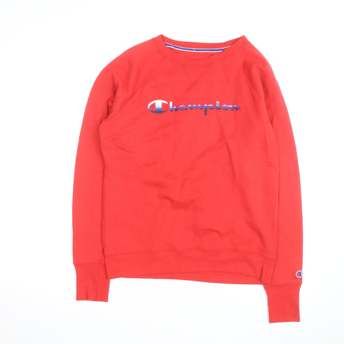Champion Men's Red Crew Neck Pullover Sweatshirt Size L