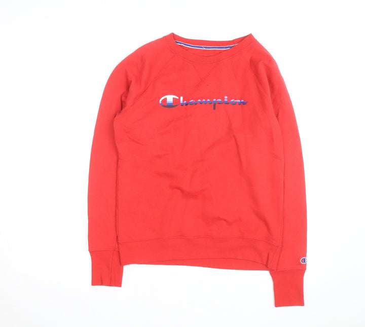 Champion Men's Red Crew Neck Pullover Sweatshirt Size L
