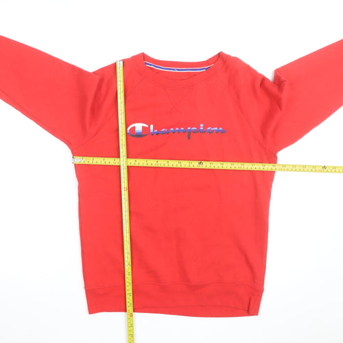 Champion Men's Red Crew Neck Pullover Sweatshirt Size L