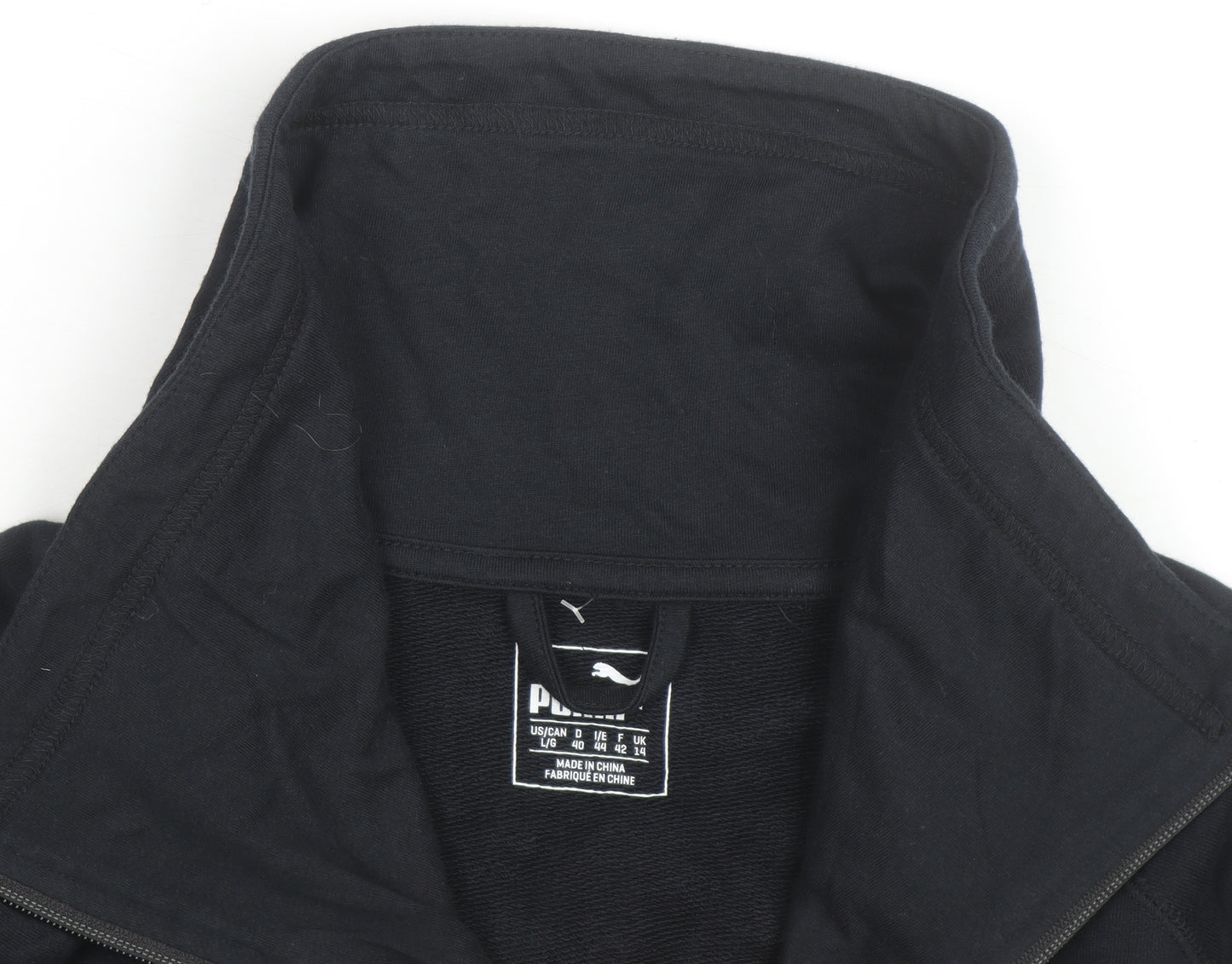 Puma Men's Black Full Zip High Neck Sweatshirt L Sportswear