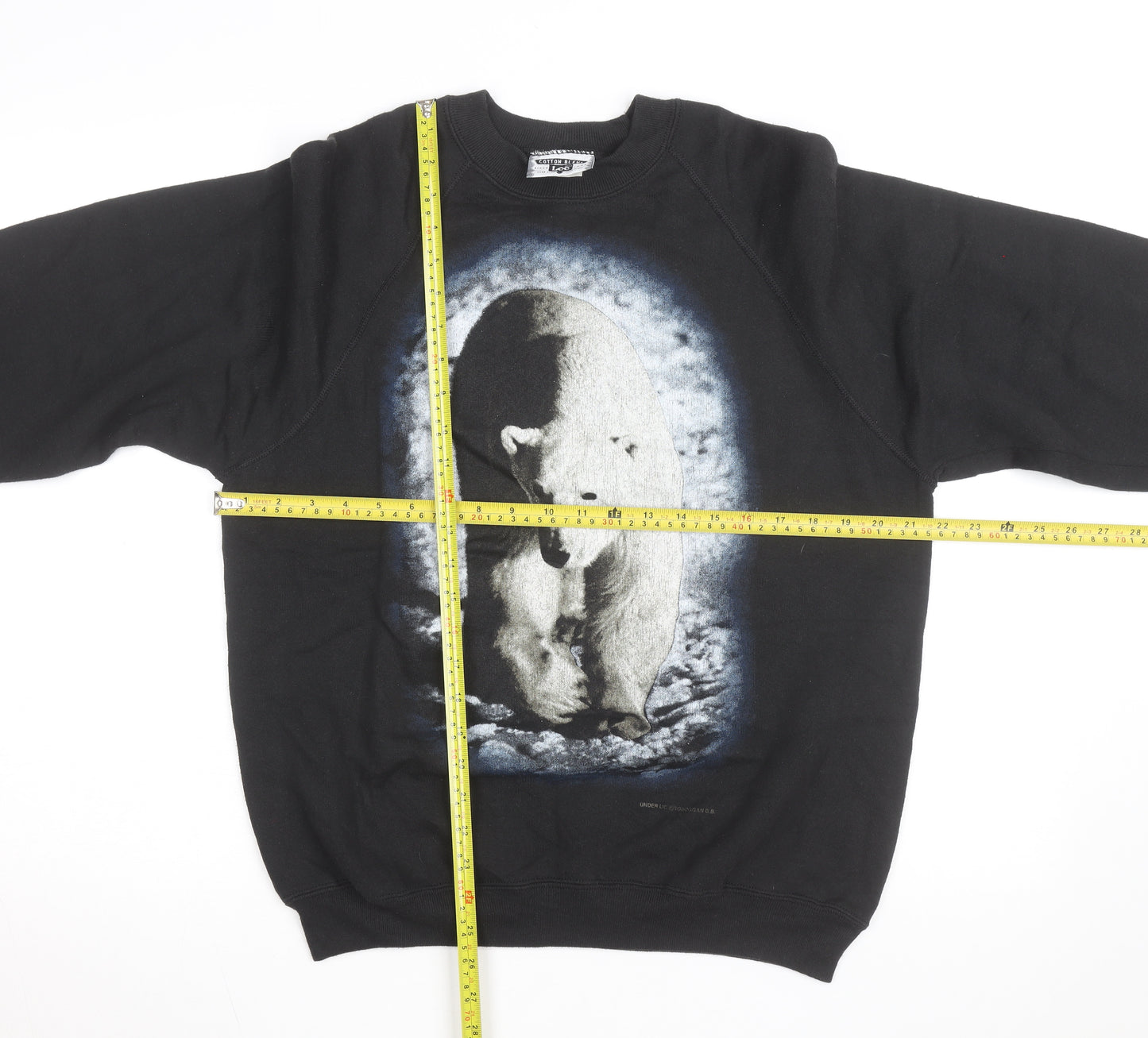 Lee Men’s Black Polar Bear Graphic Print Vintage Sweatshirt L